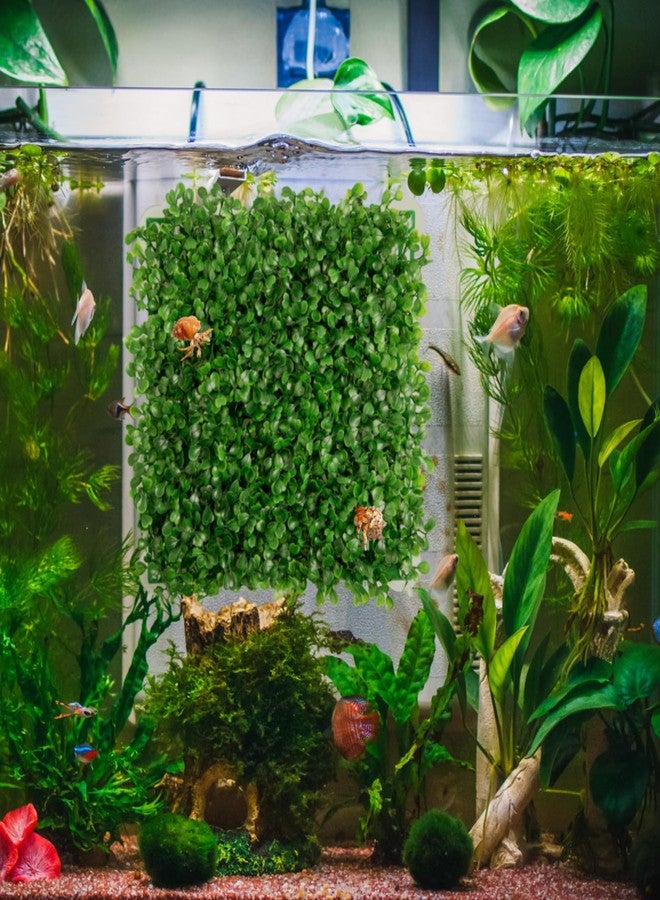 Orchidleaf Hermit Crab Climbing Toy 10x10 Inch Fake Turf Hermit Crab Climbing Wall, Terrarium Climbing Wall Habitat Decor with Plastic Plants for Hermit Crabs, Geckos, Lizards - Image 2